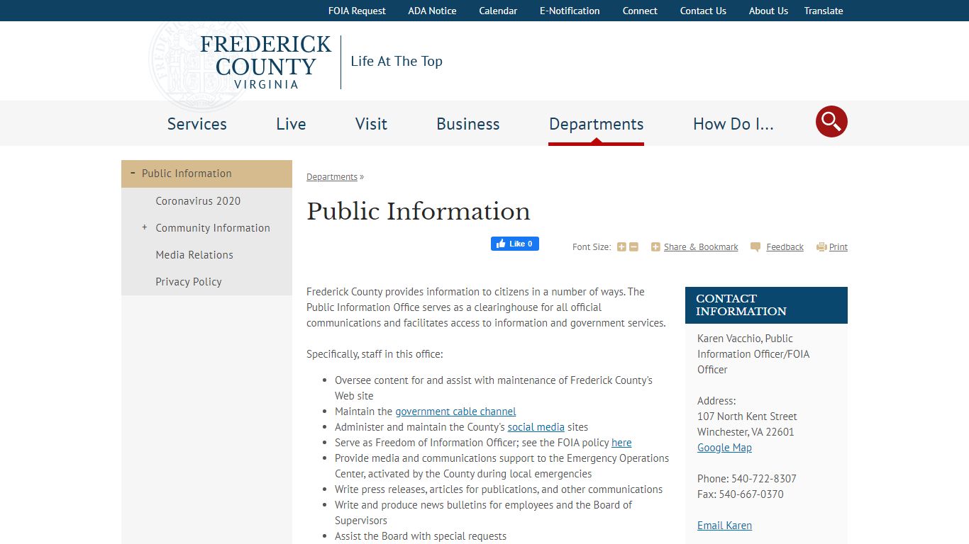 Public Information - Frederick County, Virginia